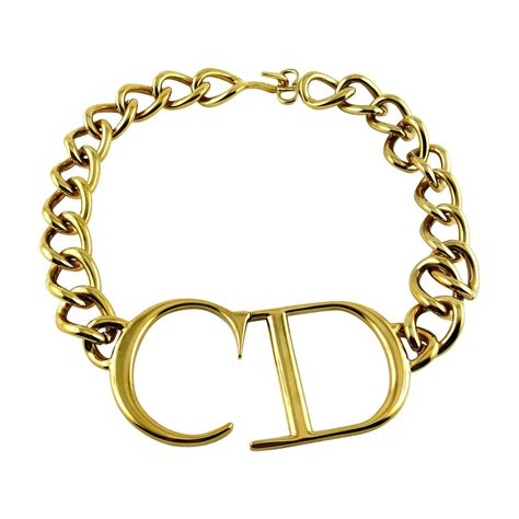 dior logo charm necklace|christian dior choker necklaces.